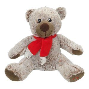 Fiesta Teddy Bear Plush Red Scarf 10" Stuffed Animal Toy Jesus Loves Me Brown